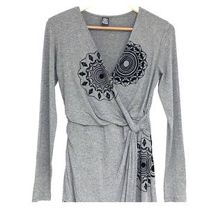 💥DRESS SALE💥 NWOT DESIGUAL DRESS IN GRAY WITH BLACK ORNAMENTS